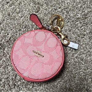 NWT- Coach Pink Coin Purse with Gold Accents